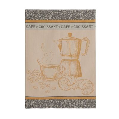 Paño de cocina - Café Croissant 50 x 75 cm, en jacquard de algodón