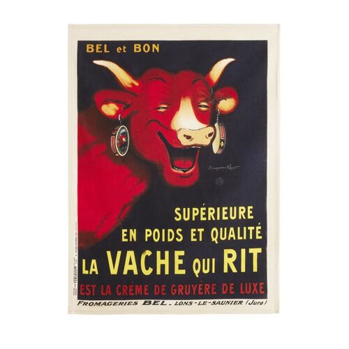 Torchon - Bel et Vache qui rit 50 x 75 cm, en coton
