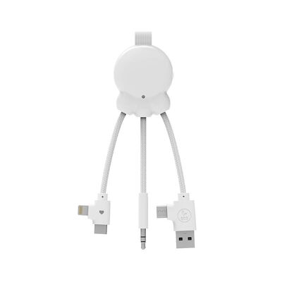 🔈Cavo di ricarica multi-connettore OCTOPUS BT e trasmettitore audio bianco🔈