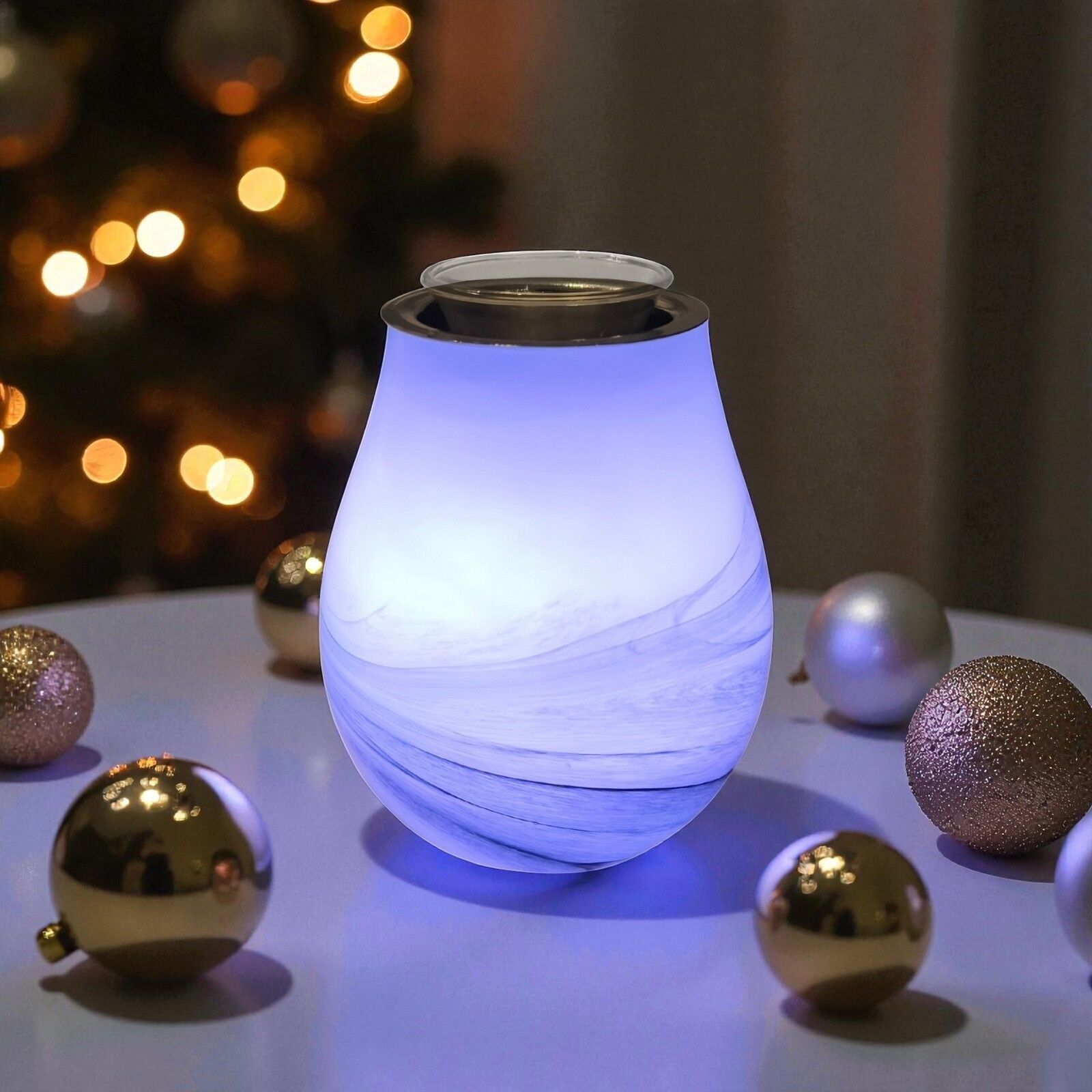 Calorya Nr. 11 Elektrischer Duftwachsbrenner – Aroma-Diffusorlampe aus Glas – stimmungsvolle Beleuchtung und sanfte Wärmeverteilung