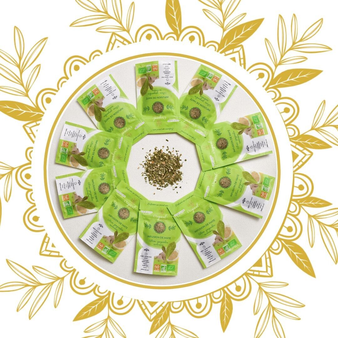 Organic lemon and ginger mate - 10g