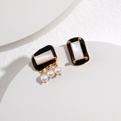 Boucles d'oreilles puces asymétriques - Coco