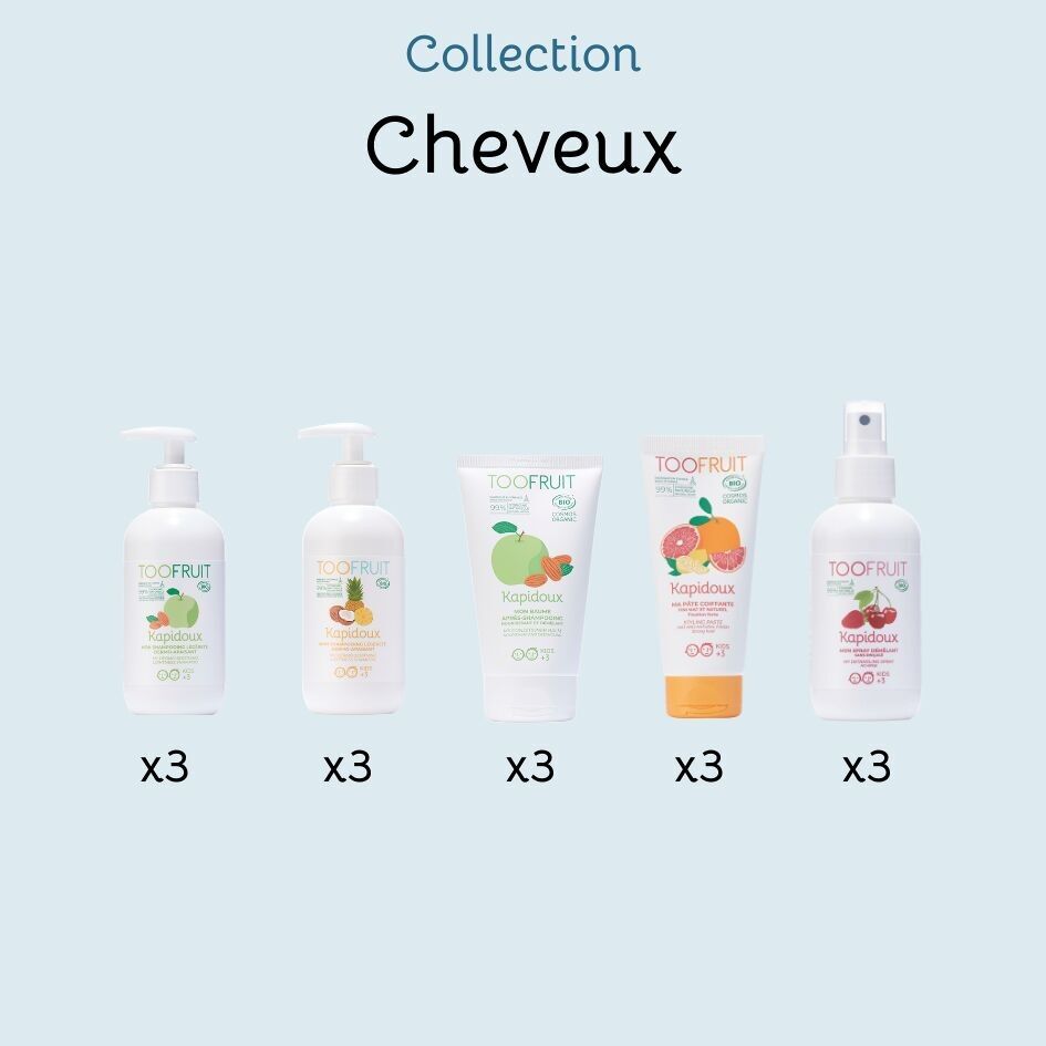 🍎 Elementi essenziali per capelli biologici per bambini