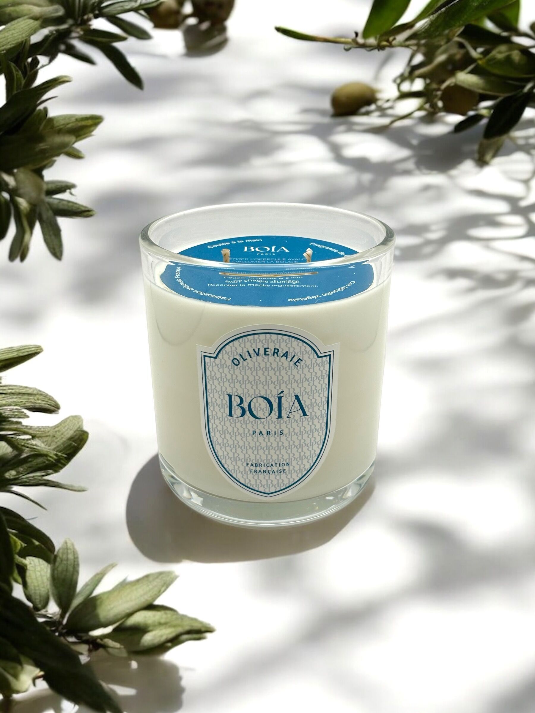 Natural wax candle with Olive Grove fragrance - 2 wicks (370g)