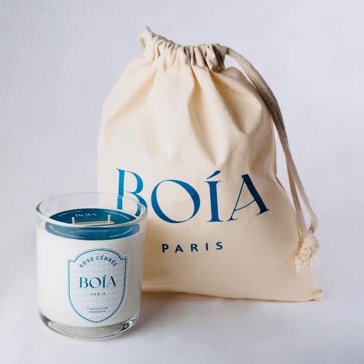 Natural wax candle with Rose fragrance - 2 wicks (370g)