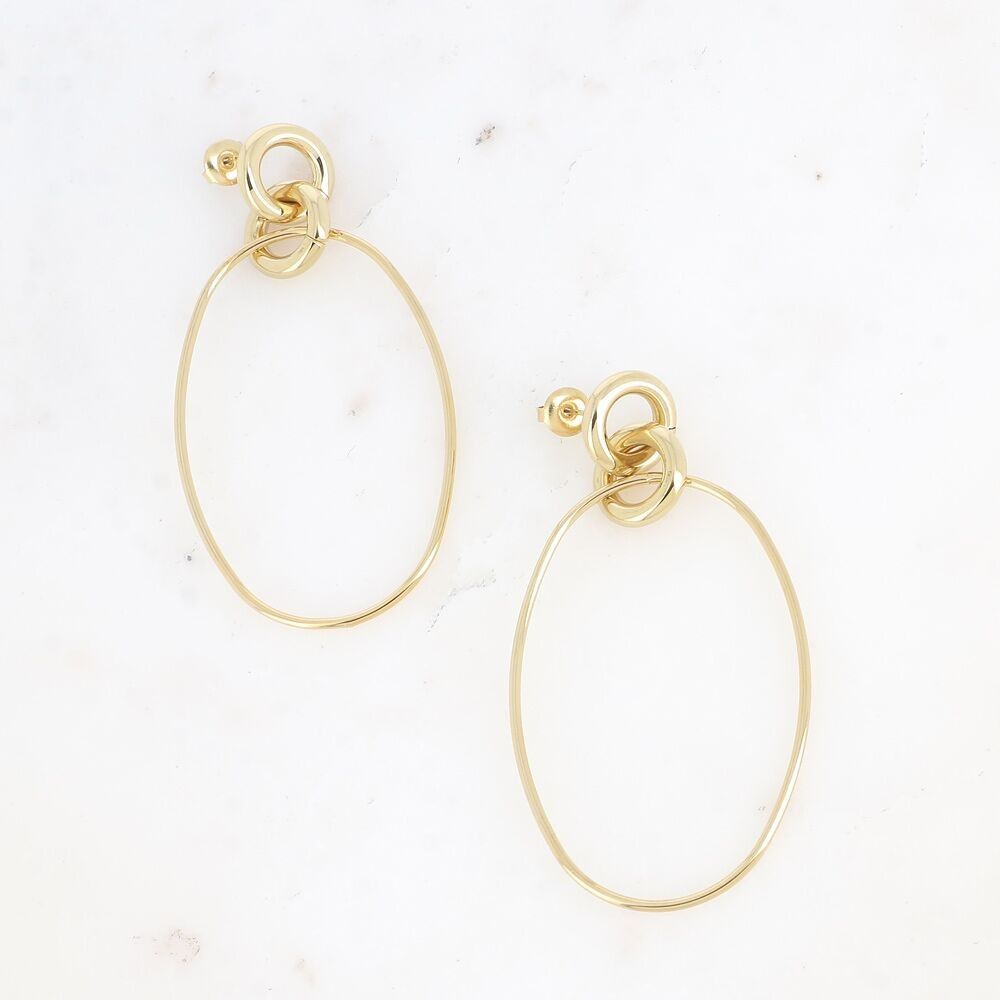 Ohrhänger – große dünne ovale Ringe 41x68 mm