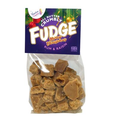 Sacchetto di fudge friabile al burro, rum e uvetta di Natale