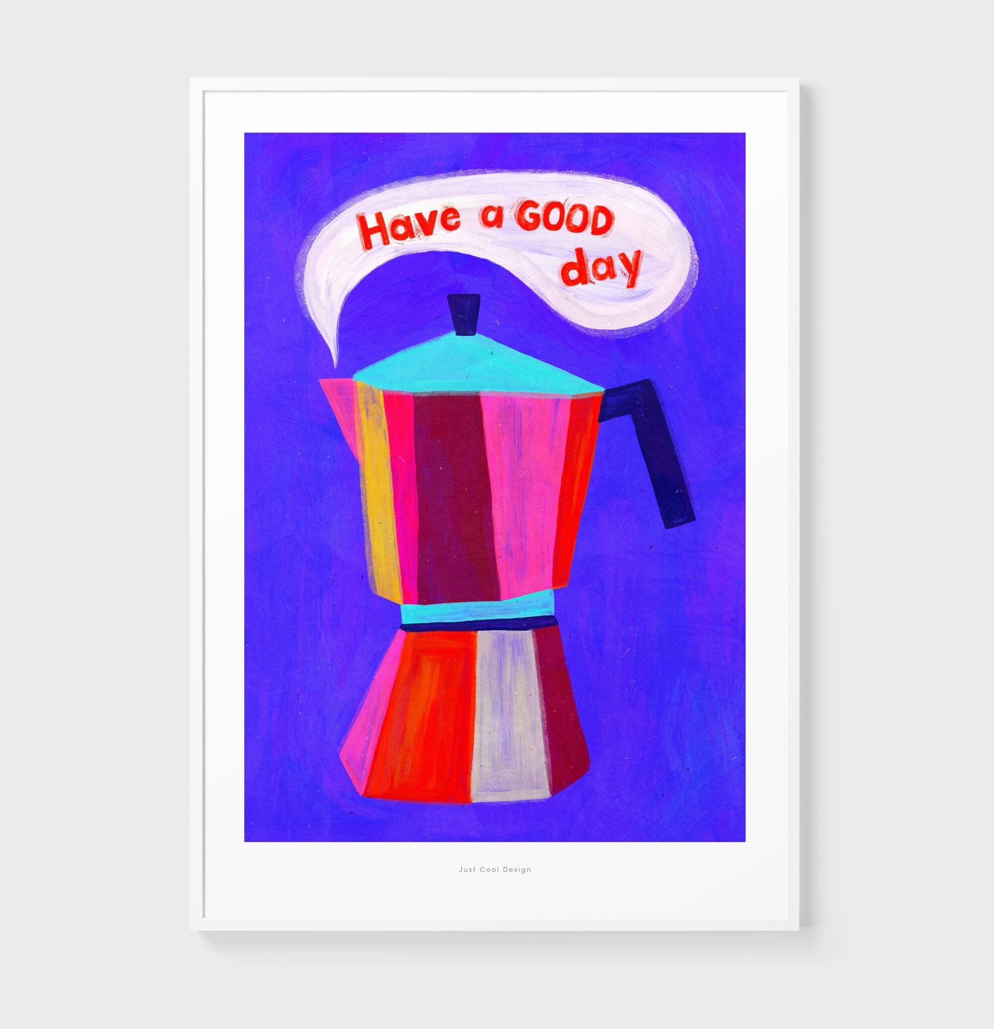 Impression artistique d'illustration de café expresso A5