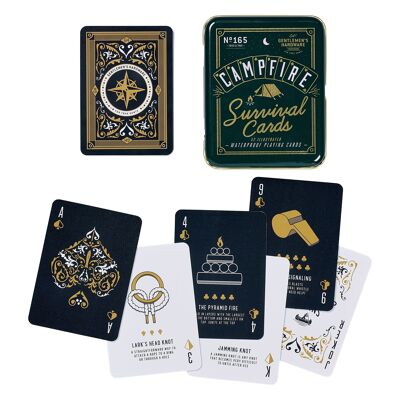 Carte da gioco impermeabili per la sopravvivenza al falò