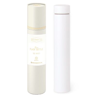 Bouteille Slim Flask dans un tube - Blanc glacé
