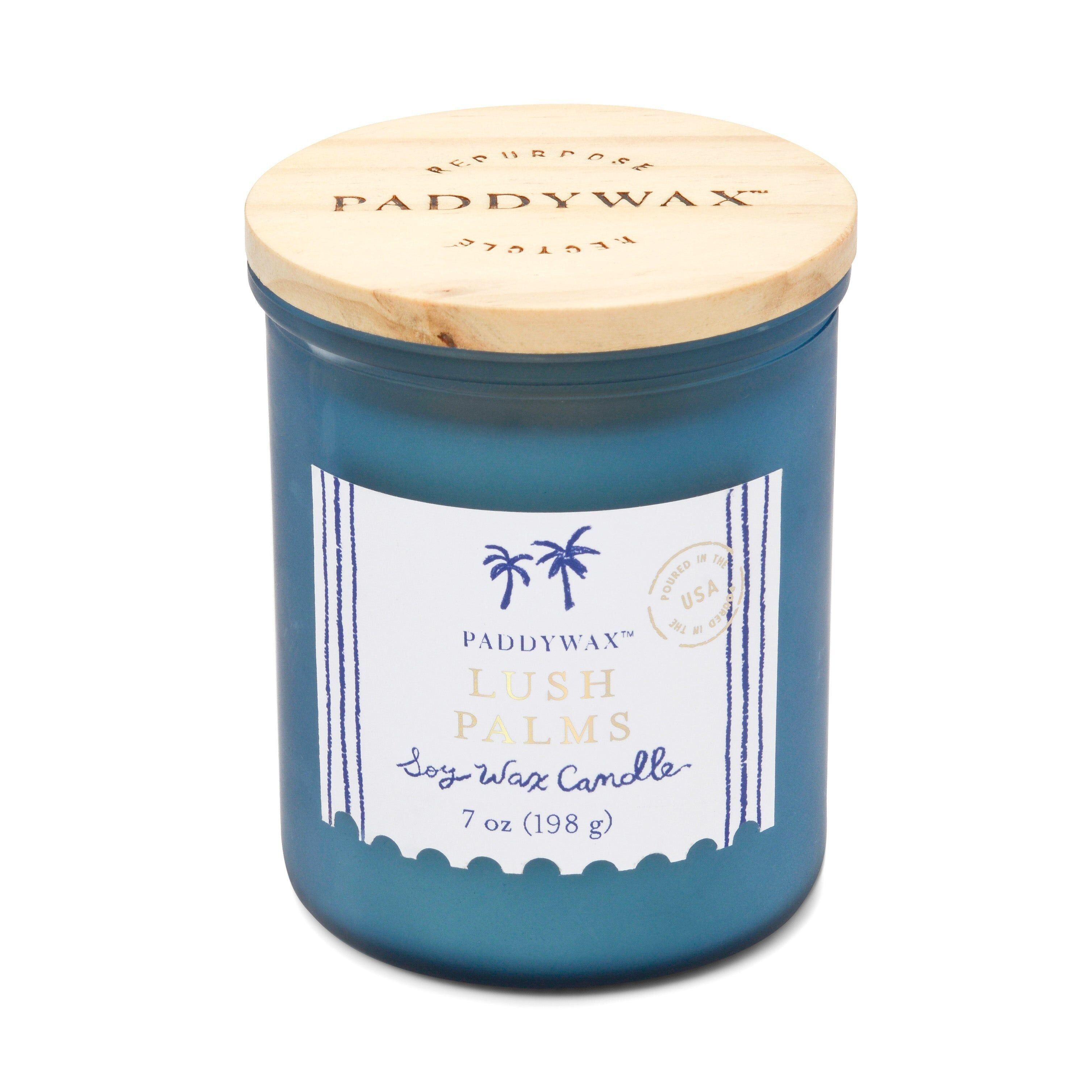 Candela in vetro Coastal 8oz/226g Sea Blue - Lush Palms