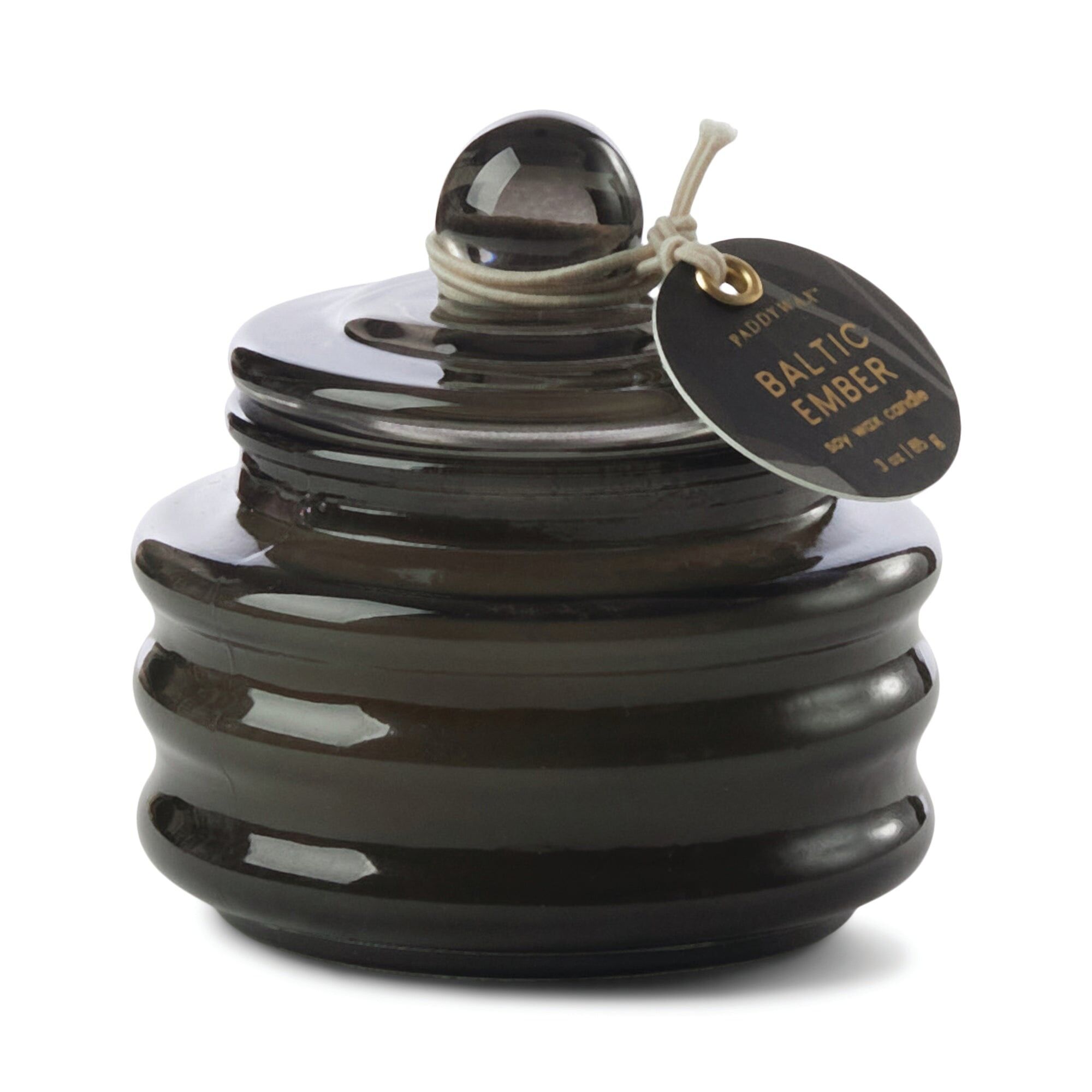 Trave da 3 once./85g Candela in vetro nero - Baltic Ember