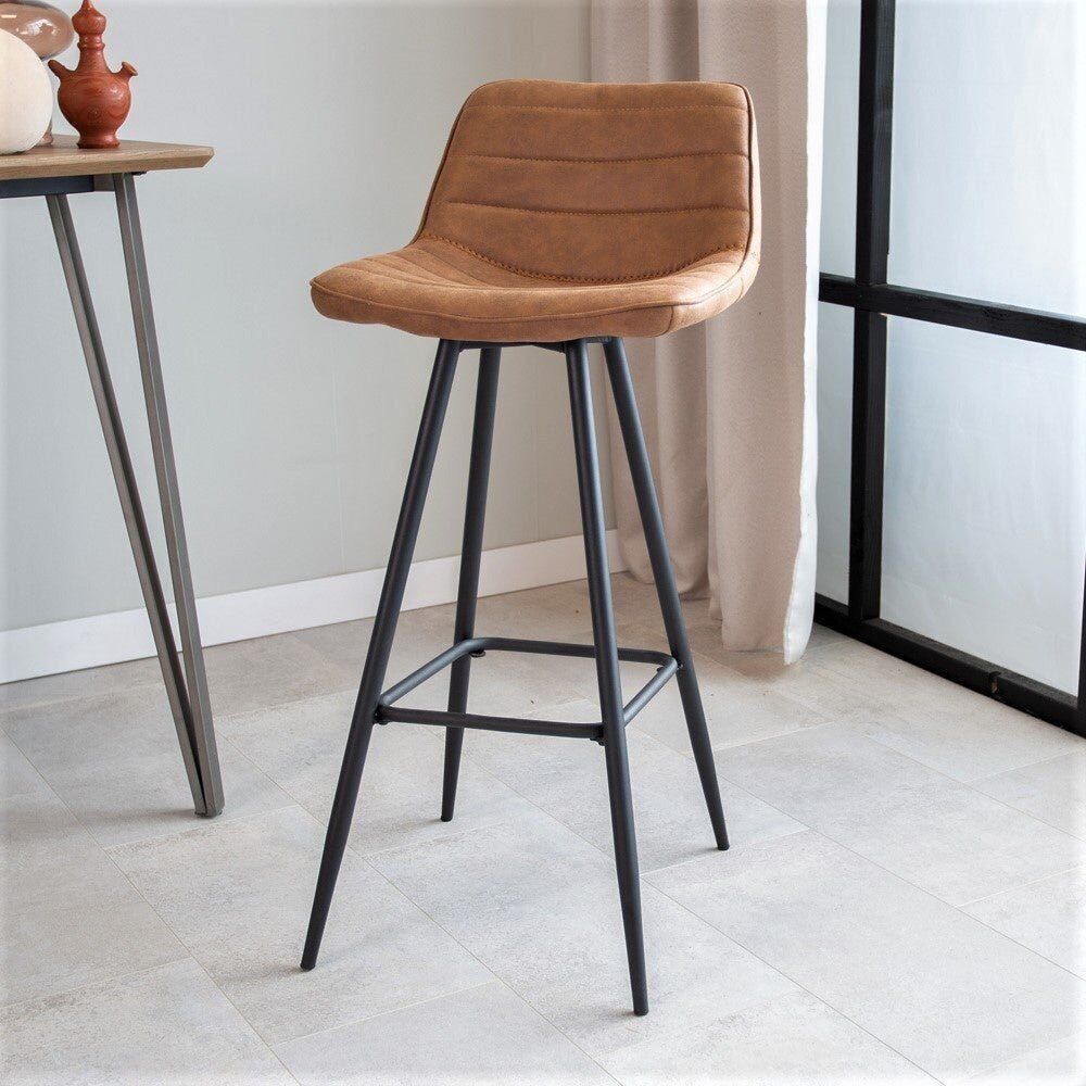 Sgabello da bar industriale Kenton cognac