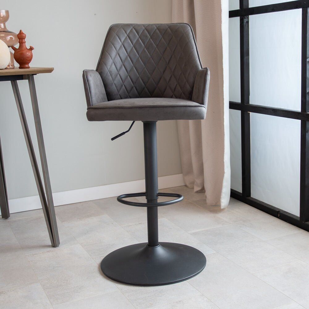 Sgabello da bar industriale Novan antracite