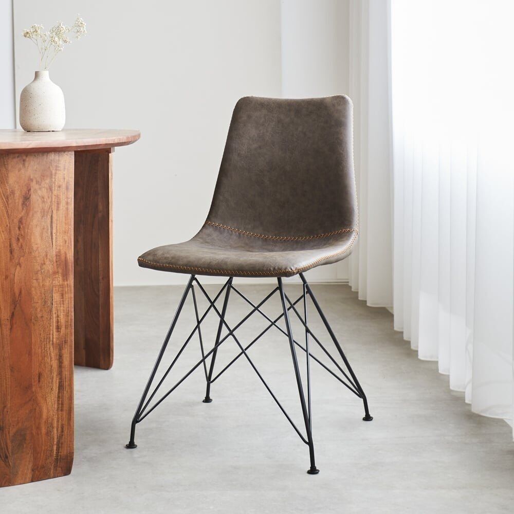 Sedia da pranzo industriale Viano tortora