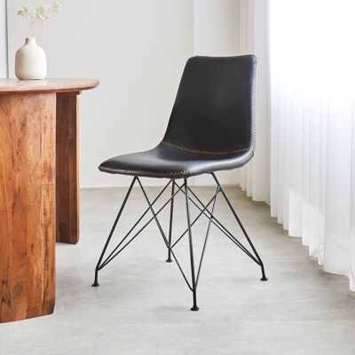 Silla de comedor industrial Viano negro