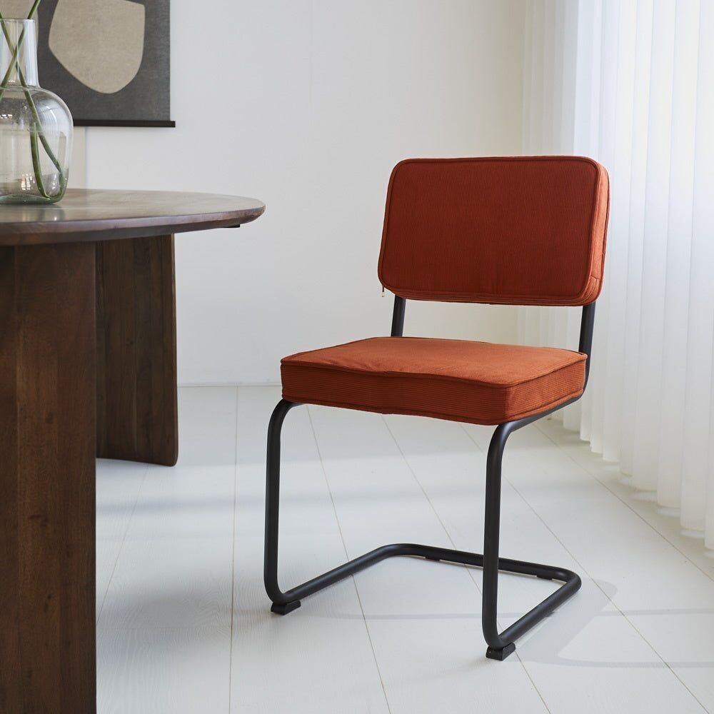 Sedia per sala da pranzo Remo in rame cannettato