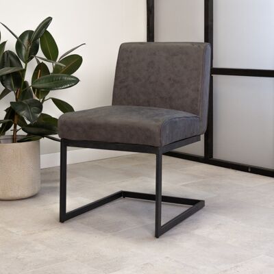 Chaise de salle à manger industrielle Nathan anthracite