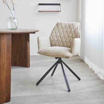 Silla de comedor Novan chenilla beige