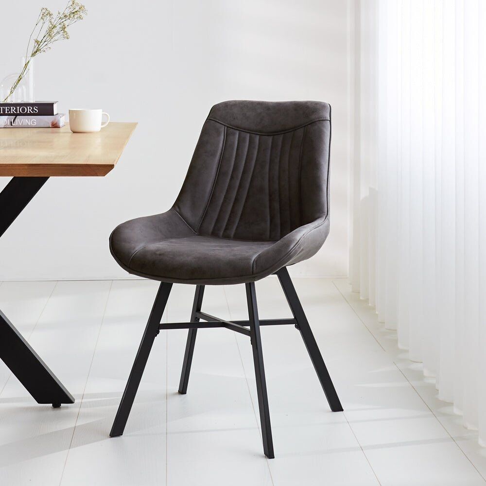 Sedia sala da pranzo Jada Ecopelle Antracite