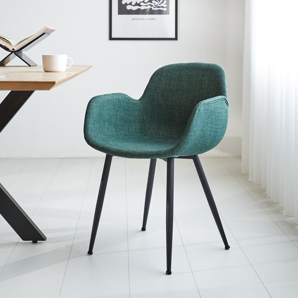 Sedia per sala da pranzo con seduta a secchiello Mick verde