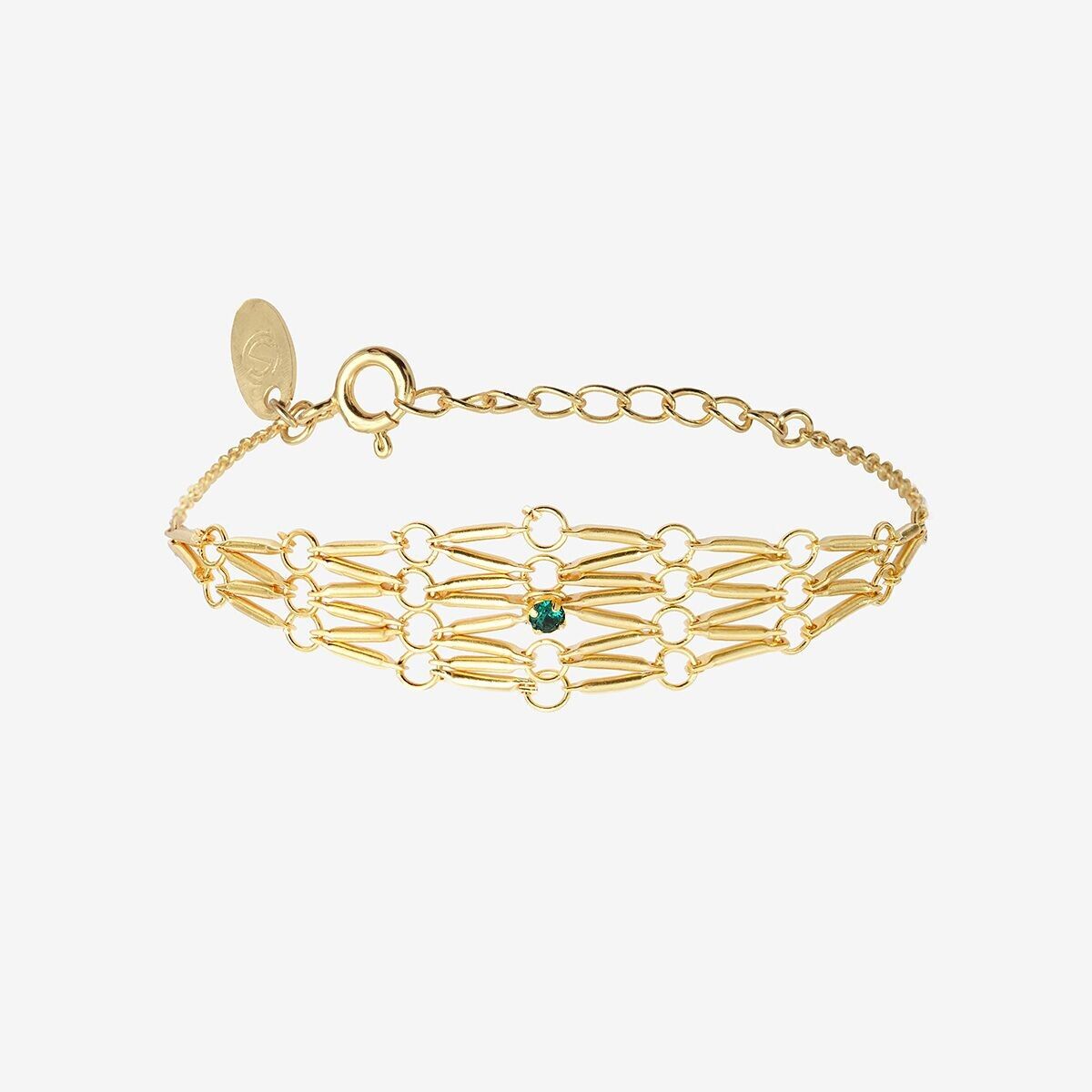 GOLDENES SMARAGD-ARMBAND - BARBARA