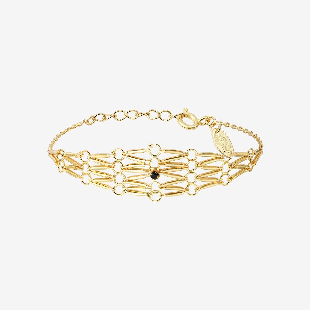 GOLDENES JET-ARMBAND - BARBARA