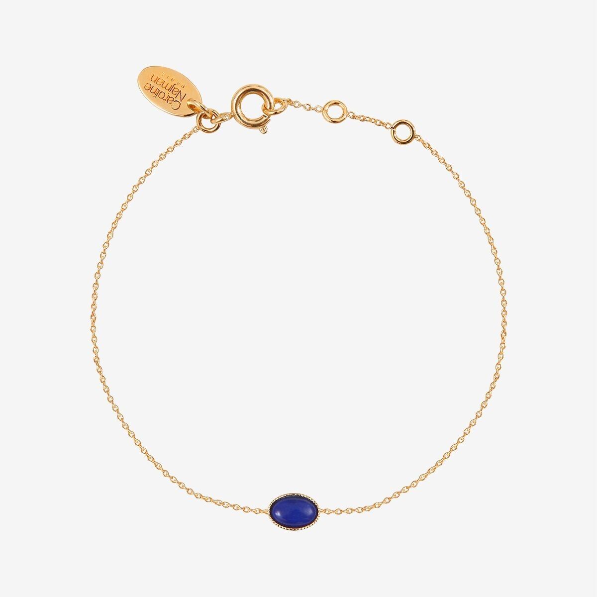 LAPIS LAZULI GOLD BRACELET - OVAL CAB