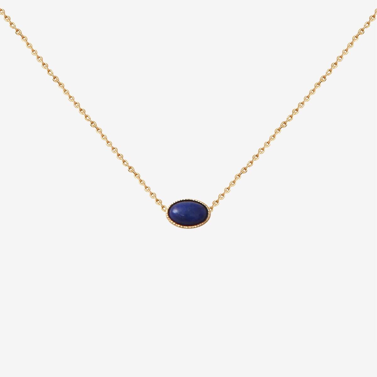 LAPIS LAZULI GOLD NECKLACE - OVAL CAB