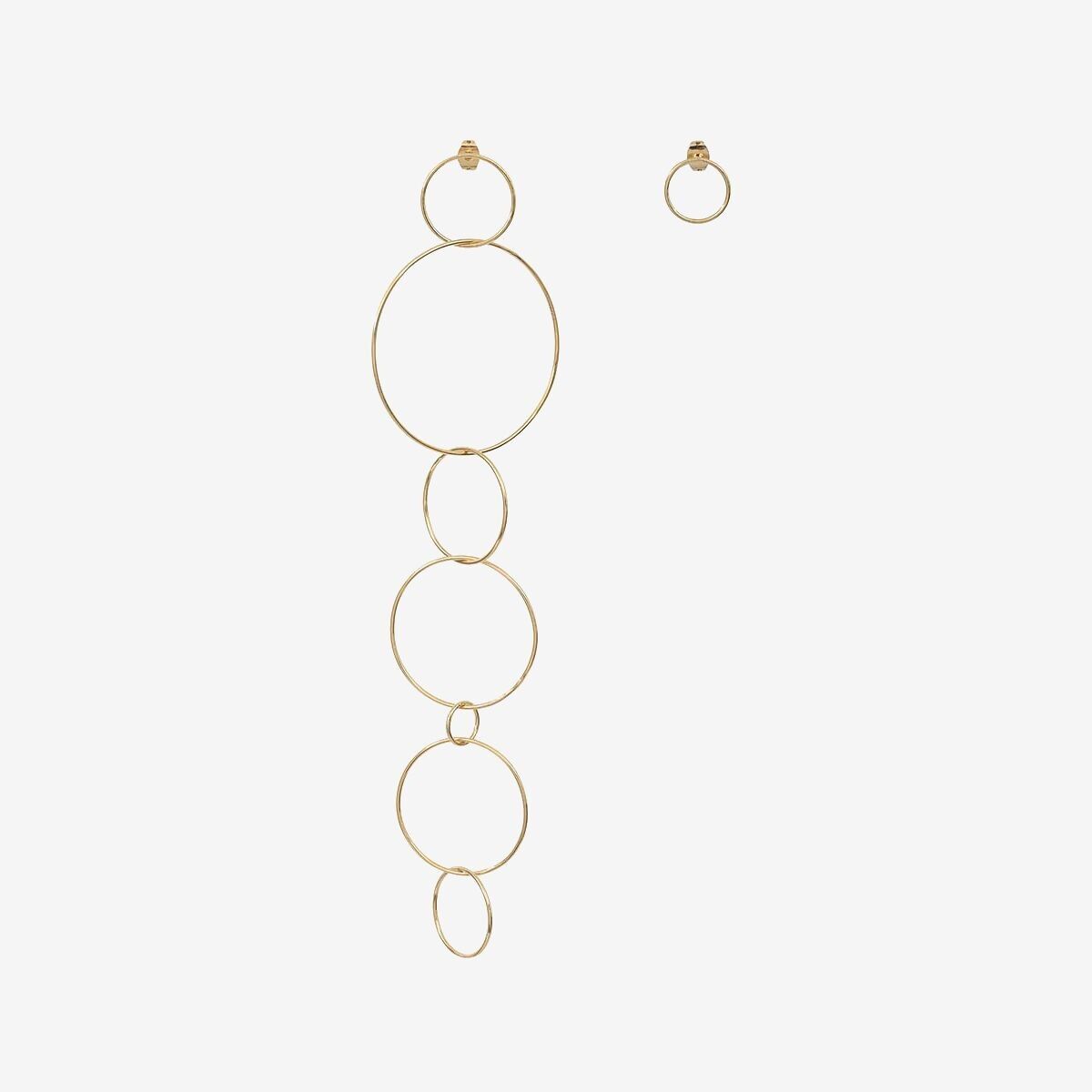 PENDIENTES ASIMÉTRICOS DORADOS - CÍRCULO