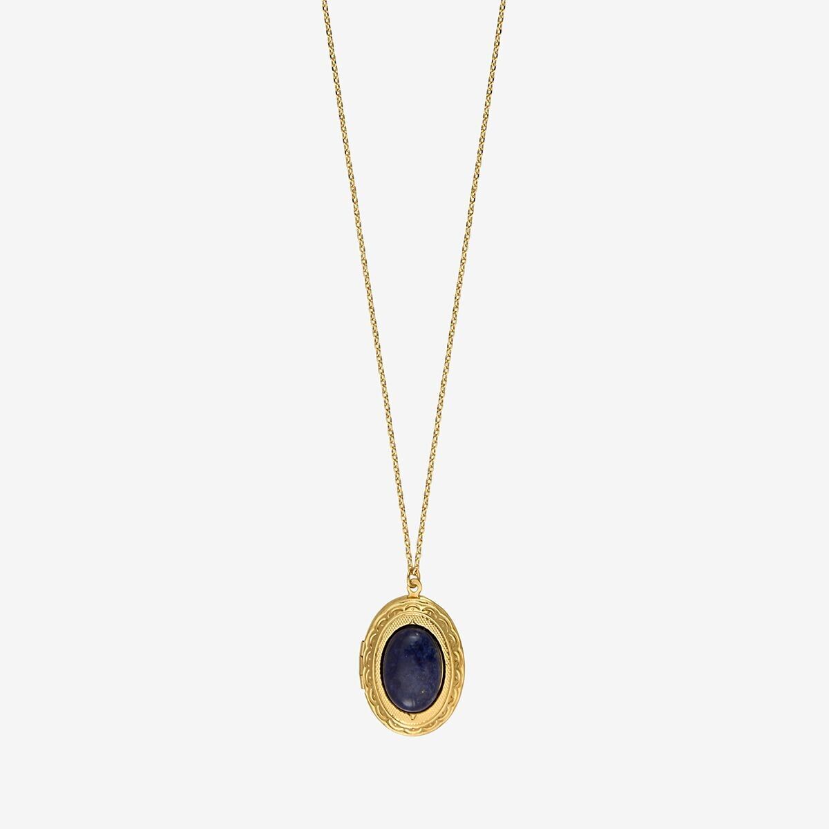 LAPIS LAZULI OVAL GOLD NECKLACE - EDEN