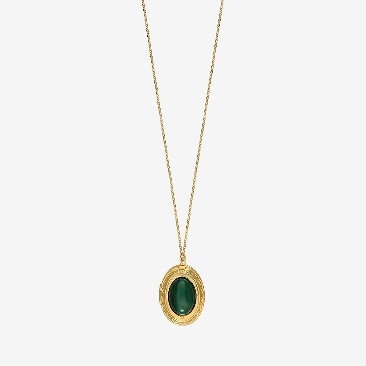 COLLANA OVALE ORO CON MALACHITE - EDEN