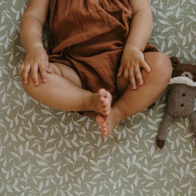 Lenzuolo con angoli 120x60 cm - motivo foglie