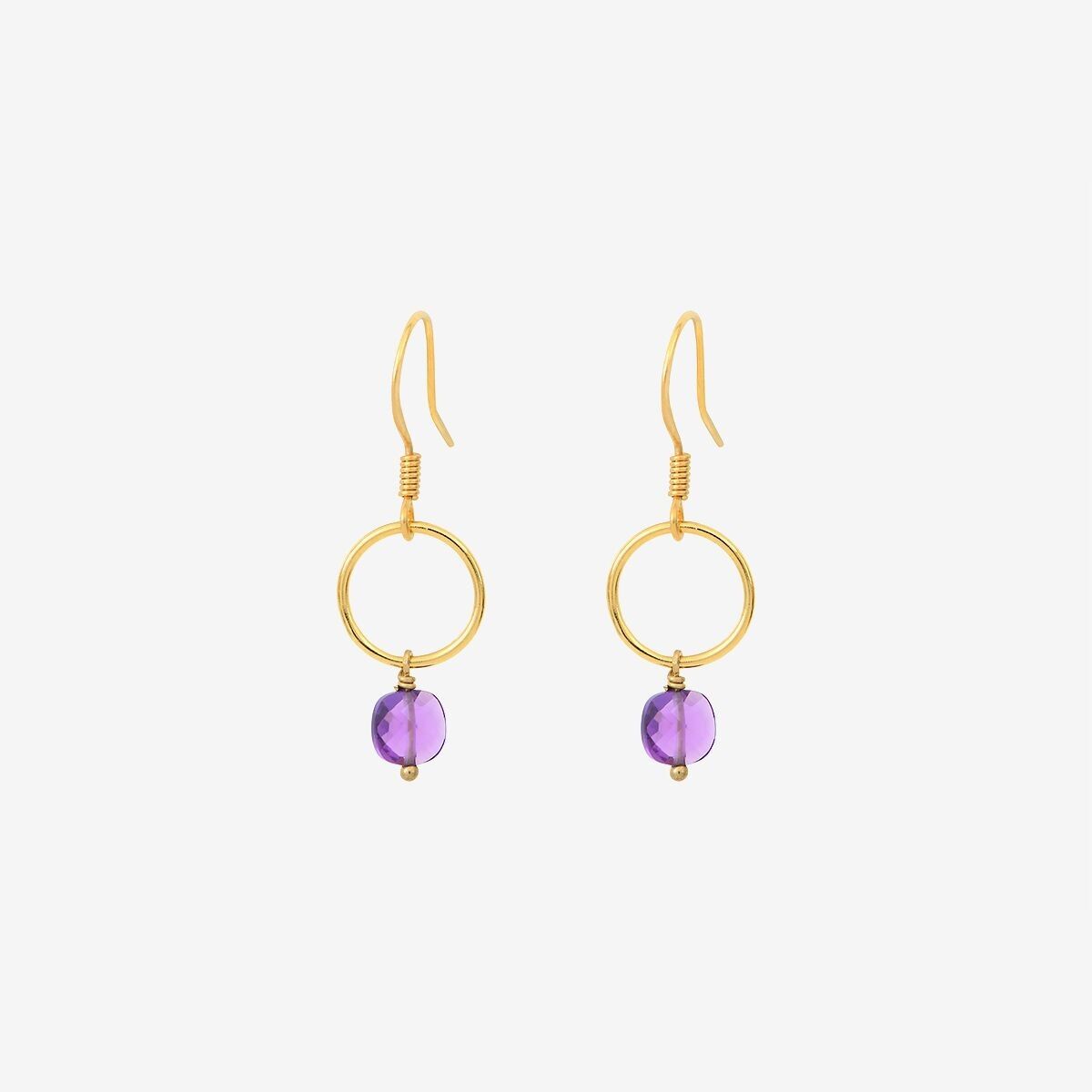 AMETHYST GOLD EARRINGS - FIJI