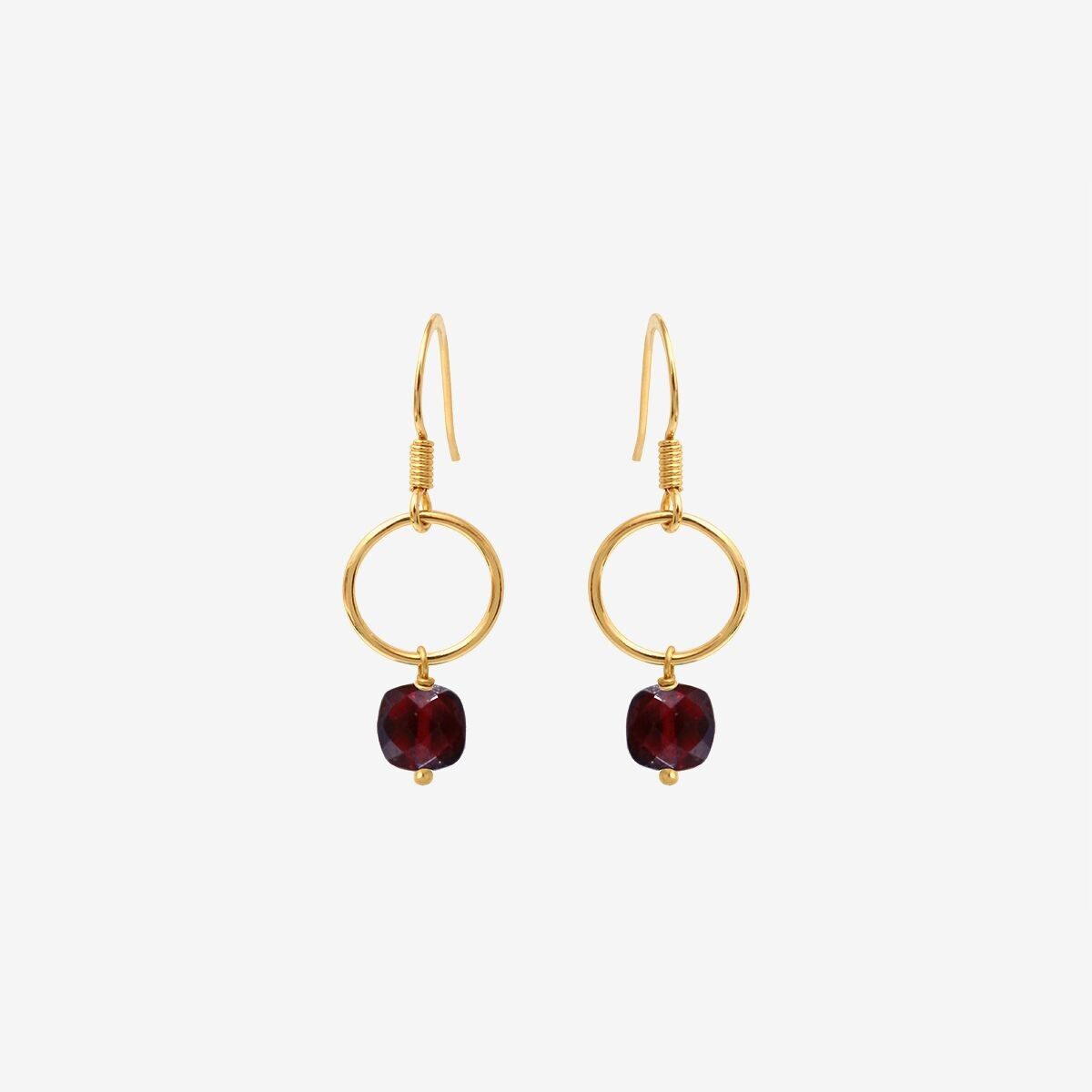 GARNET GOLD EARRINGS - FIJI