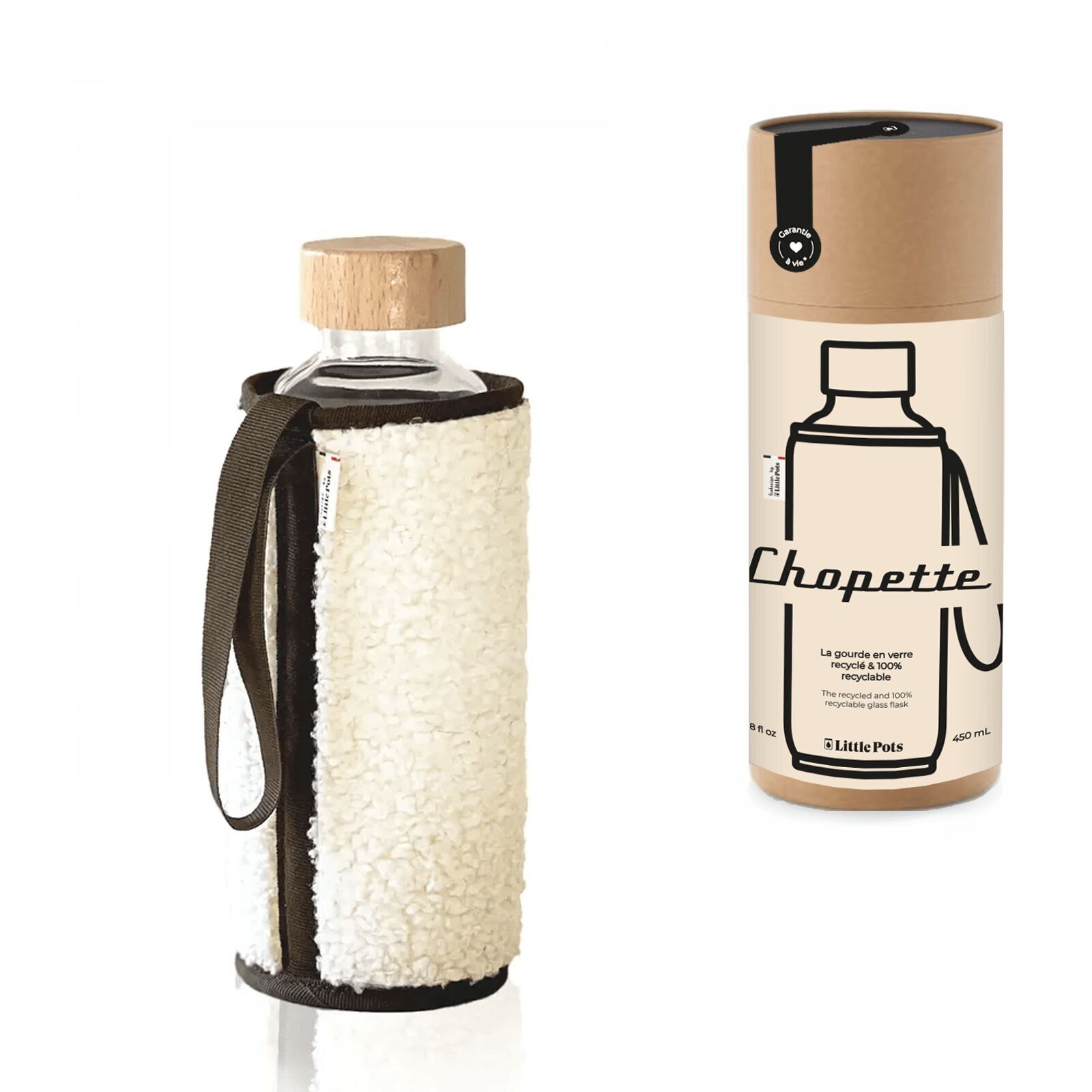 Glass bottle with cover - Chopette Bouclettes