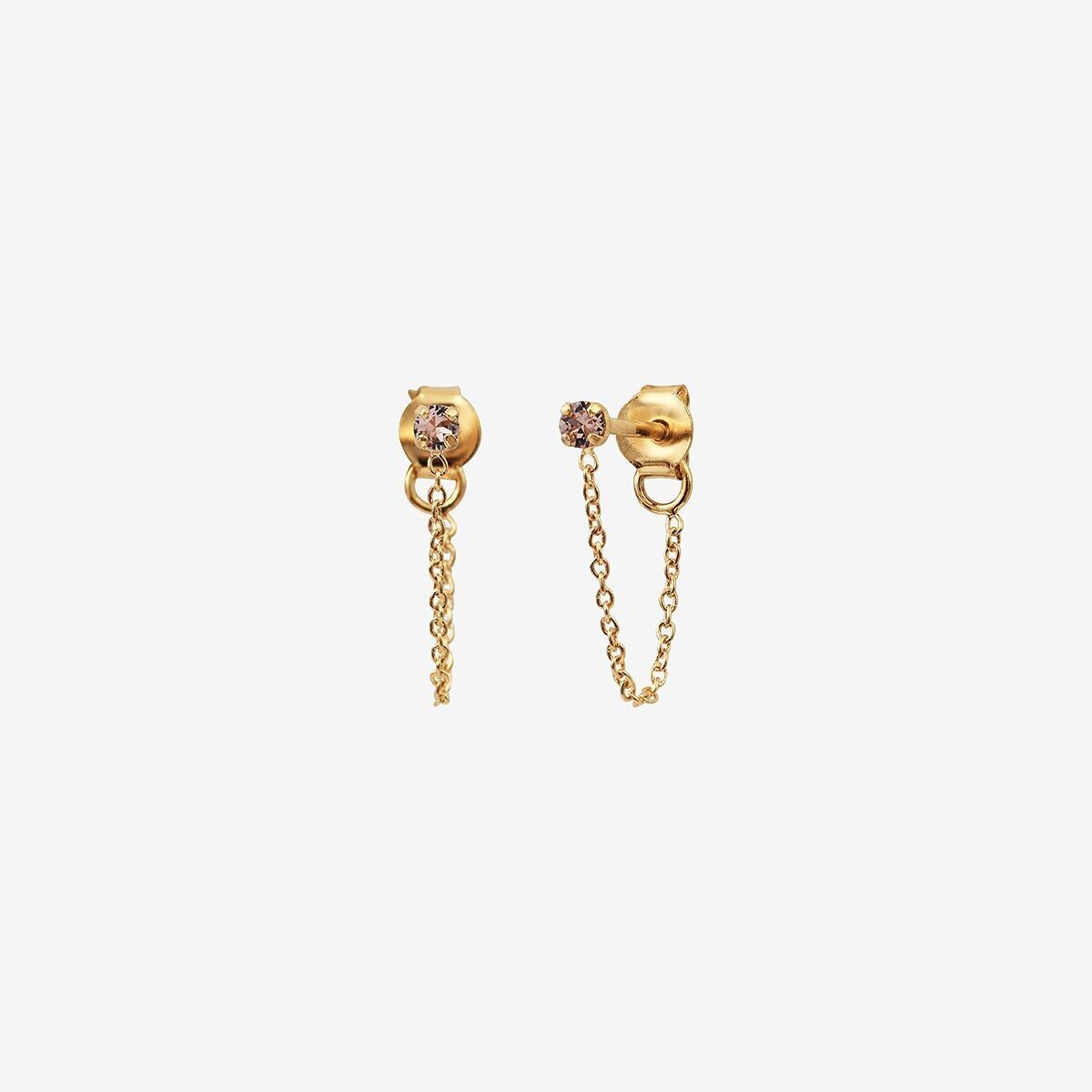 ORECCHINI IN ORO COPPIA CATENA VINTAGE ROSA - PARIGI