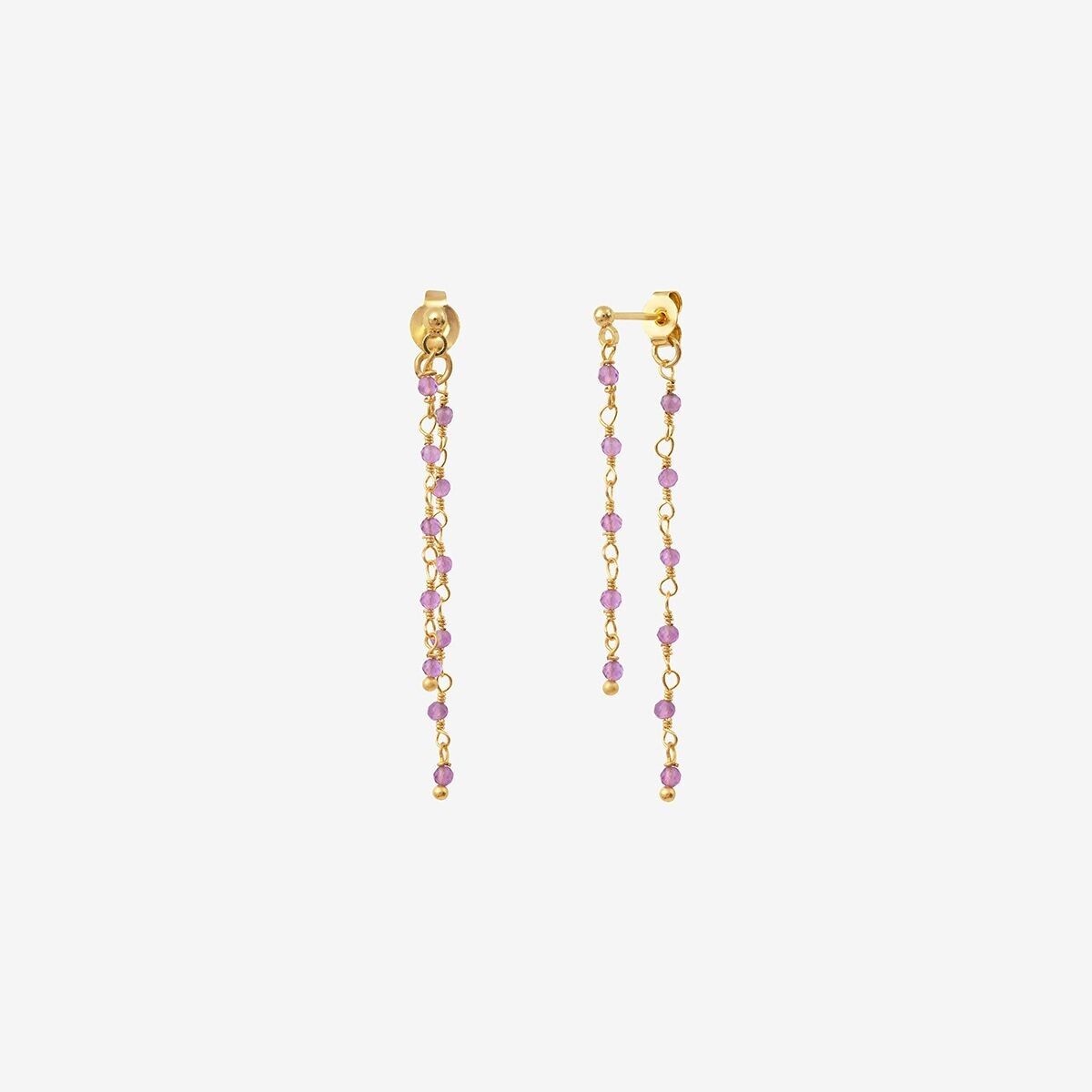 GOLDENE DOPPEL-AMETHYST-OHRRINGE – ROXANE
