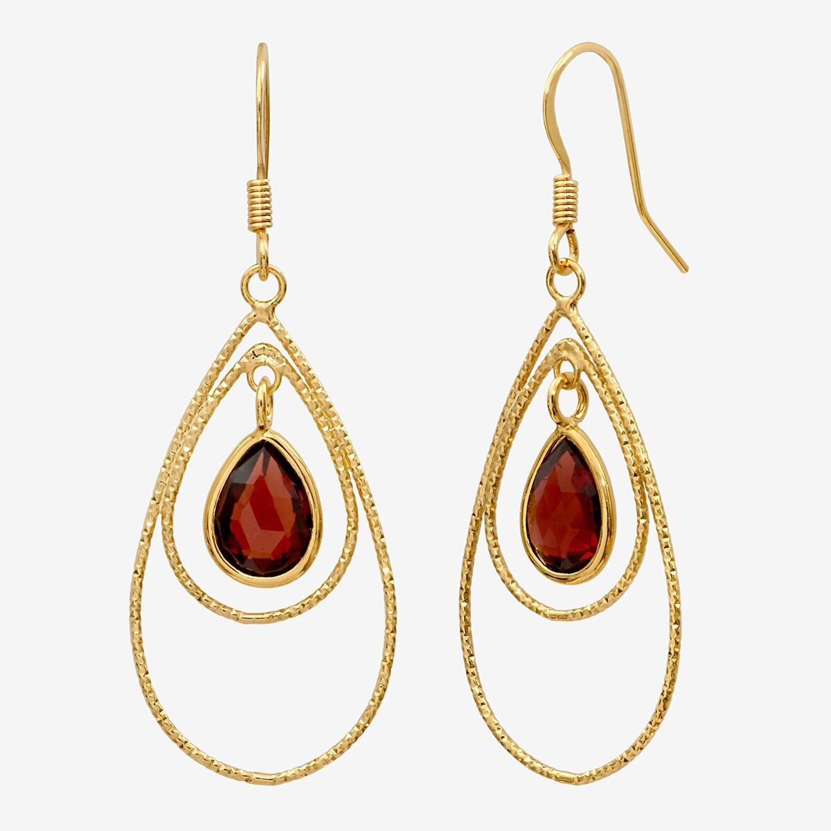 GOLDENE GRANAT-OHRRINGE - SELMA