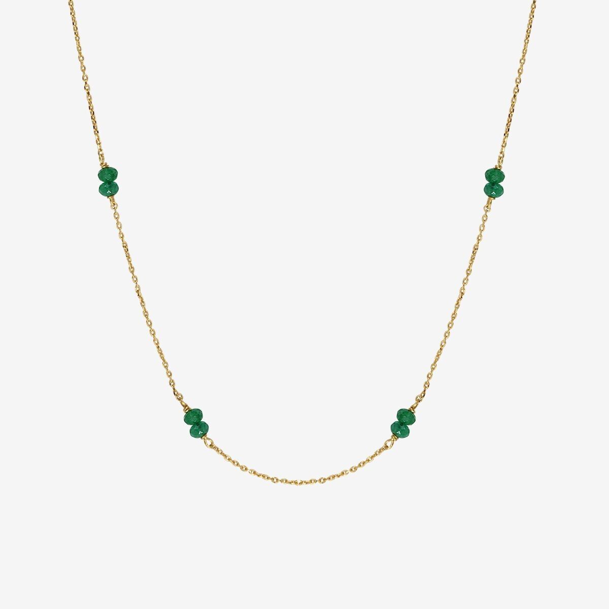 GREEN AGATE GOLD NECKLACE - VENUS