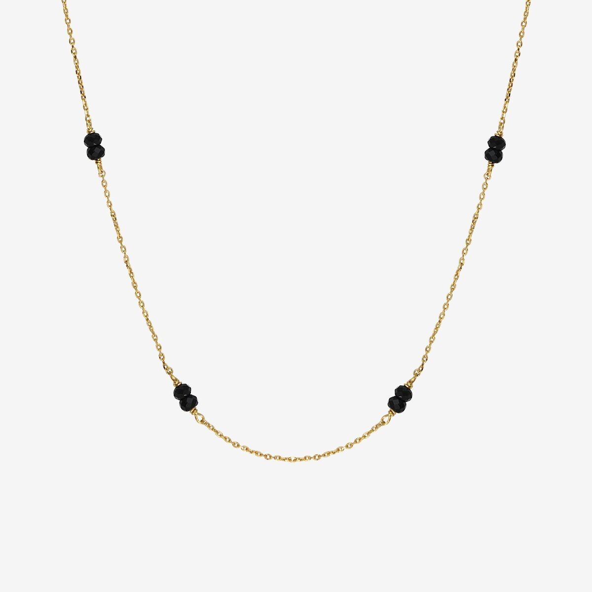 BLACK SPINEL GOLD NECKLACE - VENUS