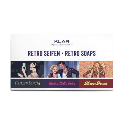 Set regalo - saponi retrò (anni '20, '50, '70), senza olio di palma