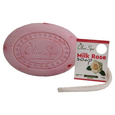 Handmade Cord Soap with Milk & Rose Fragrance, 175g