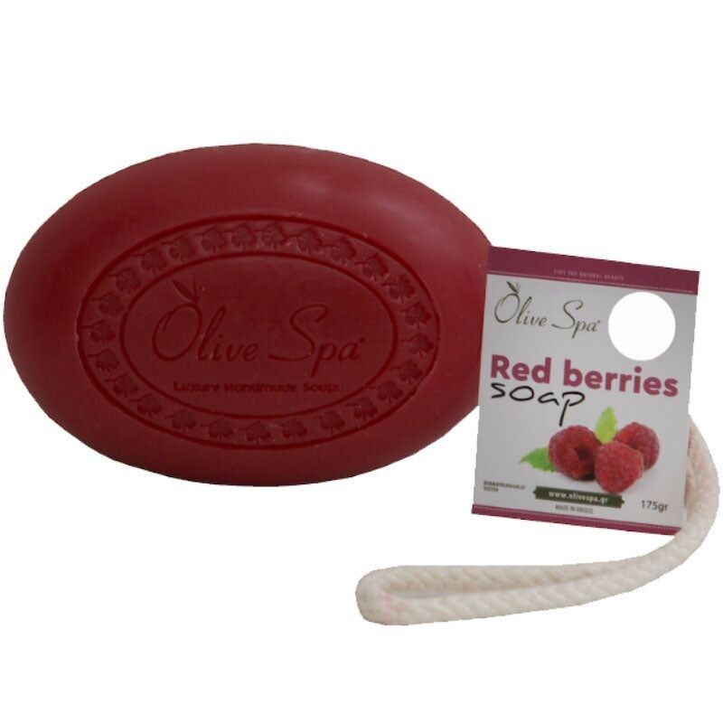 Jabón de cordón artesanal con aroma a frutos rojos, 175g