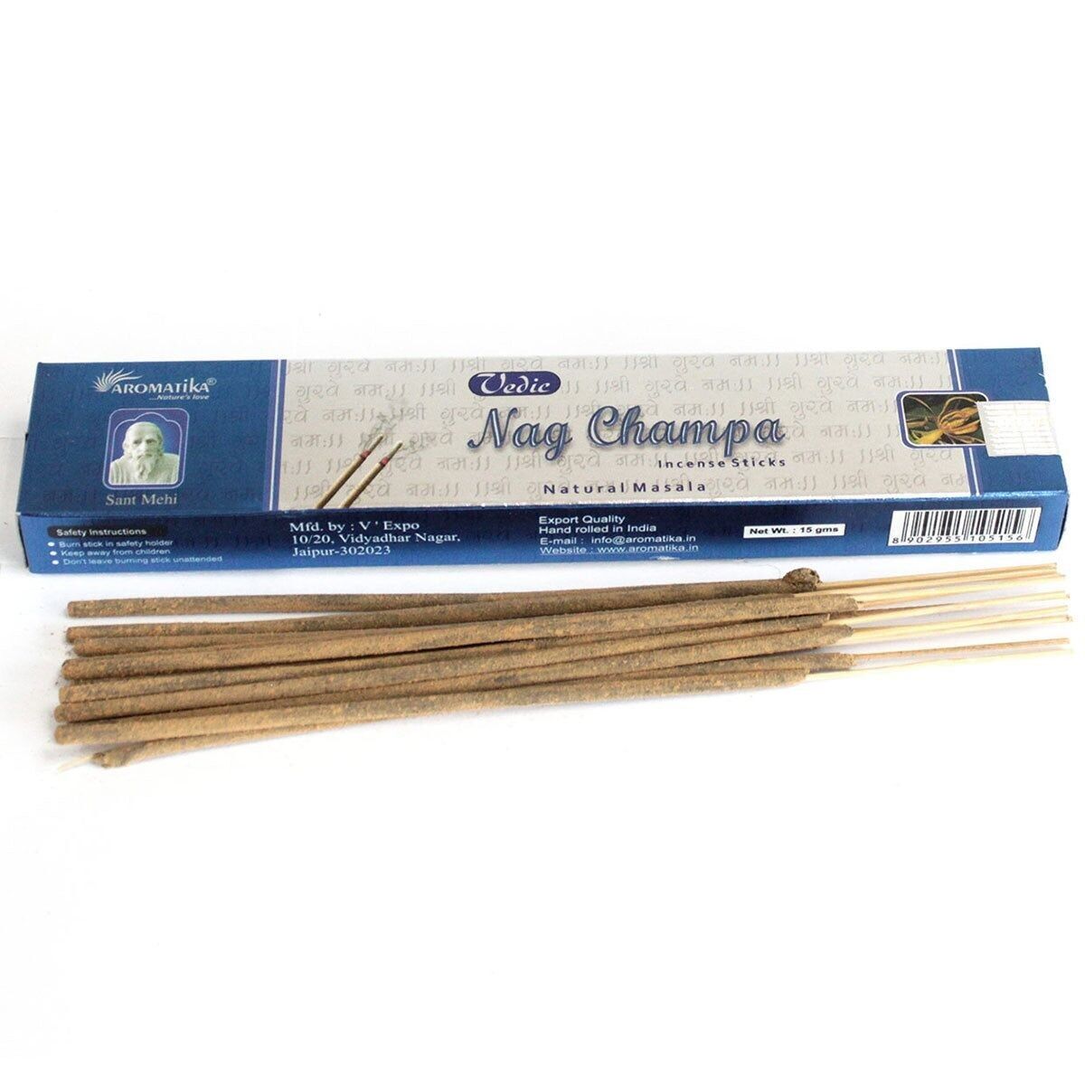 Varillas de incienso natural Vedic Nag Champa Aromatika
