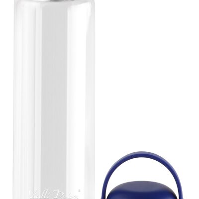 Botella de agua de cristal 540ml FUORI azul marino 0244