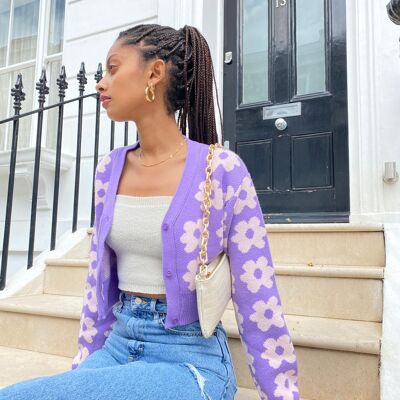 Violet Floral Cardigan