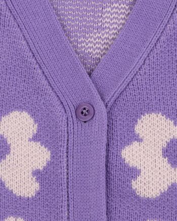Cardigan à fleurs violet 7