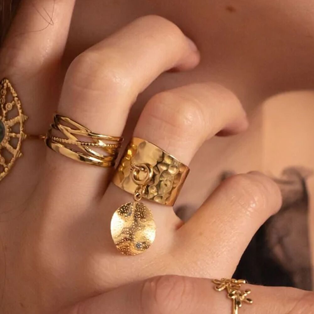 Gaspé-Ring – gehämmert und ideal für Anhänger, wird im 2er-Set verkauft.