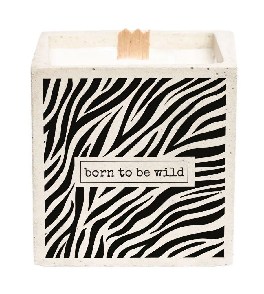 Vela "Born to Be Wild" - Concrete Zebra Cube I Perfume Monoï